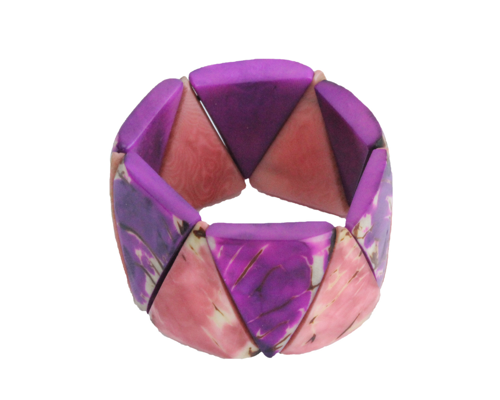 Handmade bracelet, tagua nut, purple