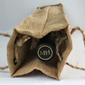 Wine bag, jute, handmade, gift, Swedish, wine bottle
