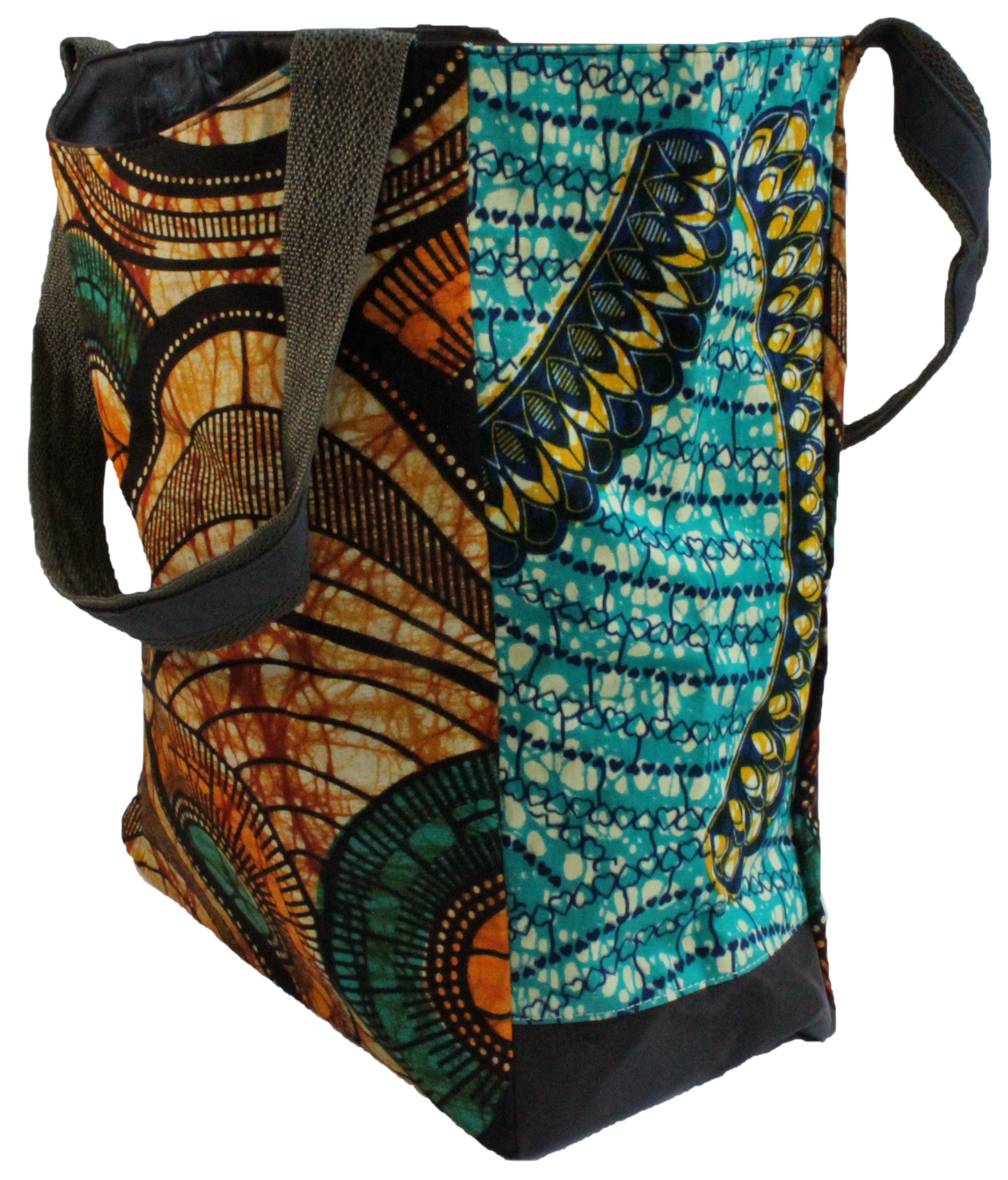 Handmade tote bag, upcycled, African print, Kitenge fashion, Ankara fashion, shopping bag, side