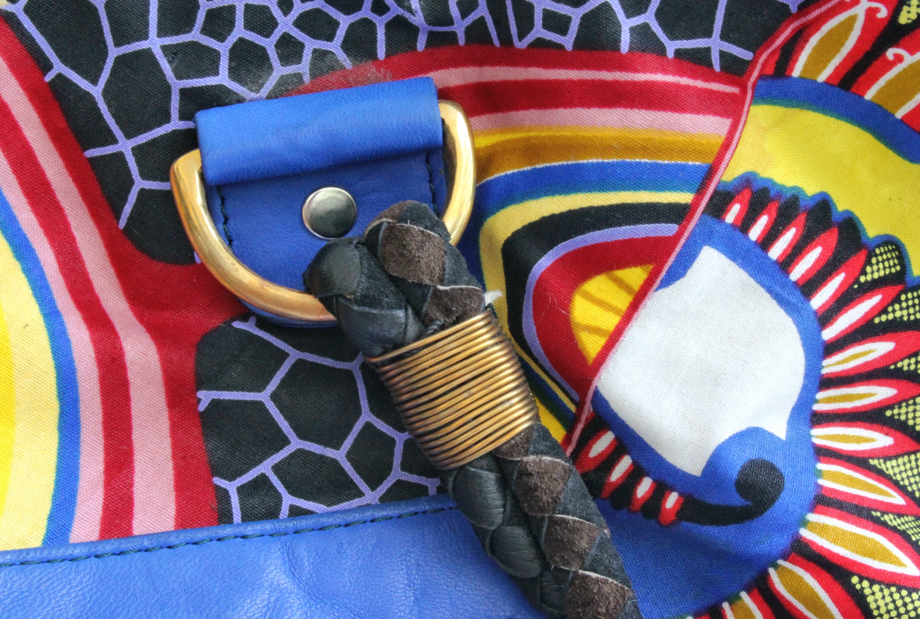 Handmade weekend bag, upcycled, African print, Kitenge fashion, Ankara fashion, weekender, holdall, detail