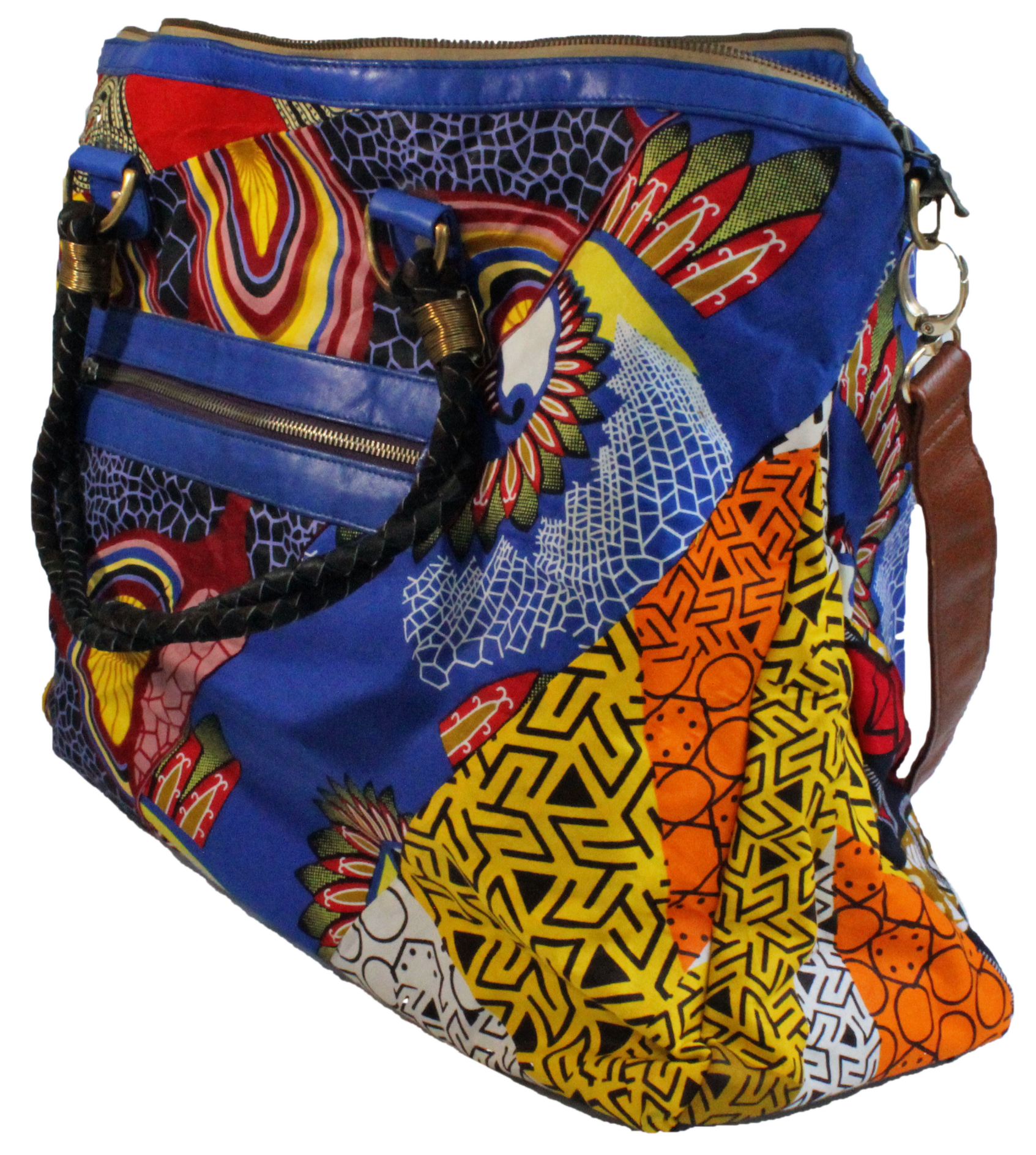 Handmade weekend bag, upcycled, African print, Kitenge fashion, Ankara fashion, weekender, holdall, side