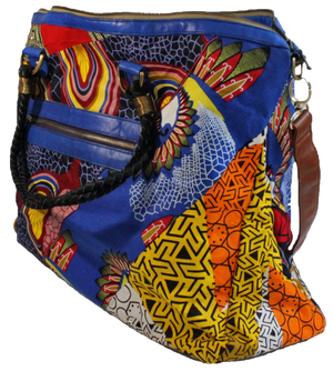 Handmade weekend bag, upcycled, African print, Kitenge fashion, Ankara fashion, weekender, holdall, side