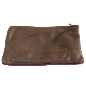 Handmade African coin purse, upcycled leather, African print, Kitenge fashion, Ankara fashion, brown back