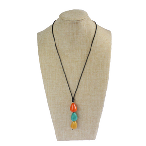 Necklace, handmade, sustainable tagua nut, multicolour, stand