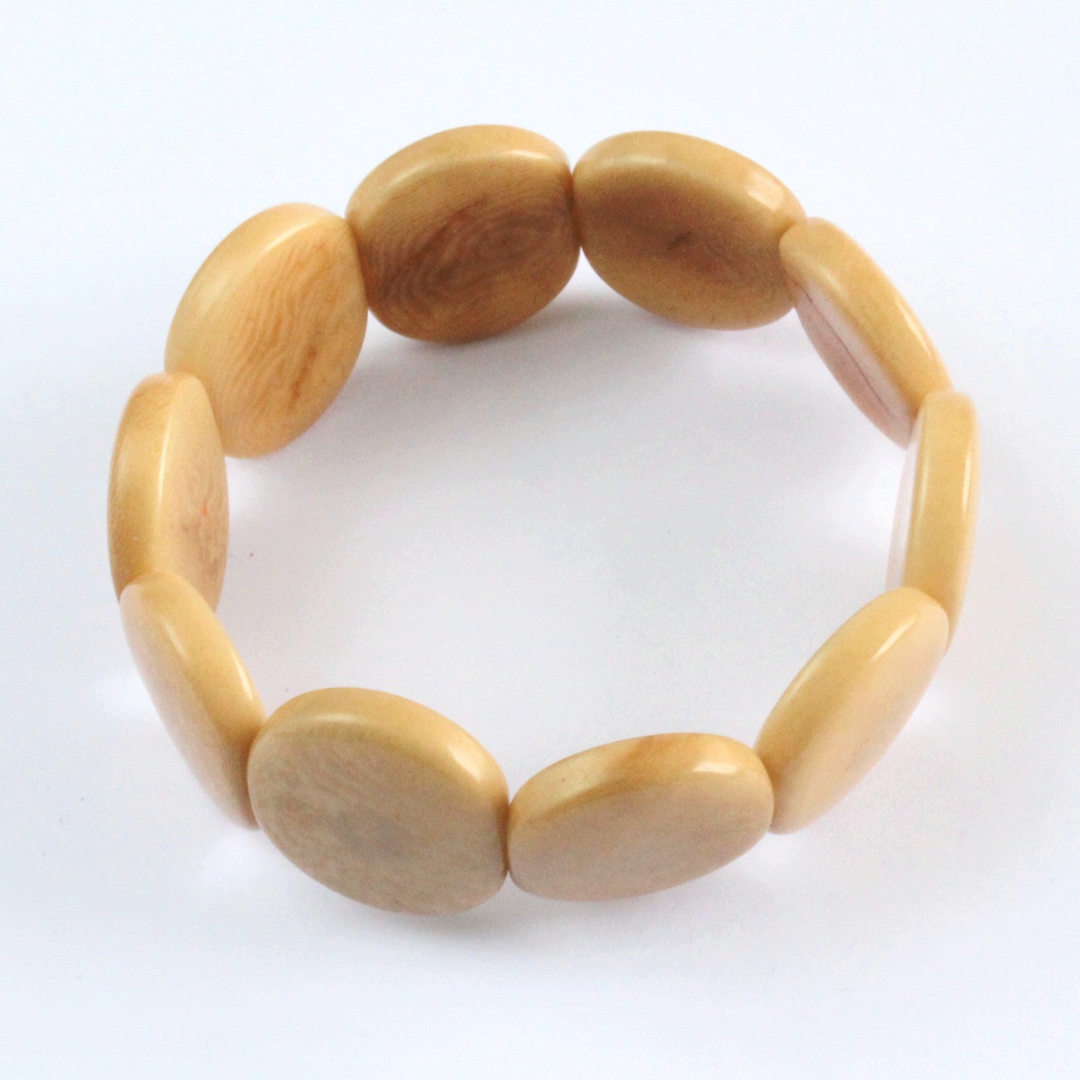 Handmade bracelet, tagua nut, sustainable,  colourful, beige