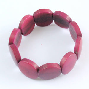 Handmade bracelet, tagua nut, sustainable,  colourful, burgundy
