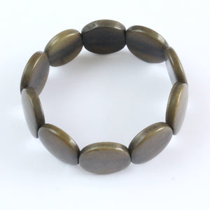 Handmade bracelet, tagua nut, sustainable,  colourful, olive