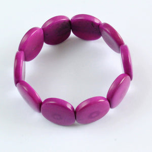 Handmade bracelet, tagua nut, sustainable,  colourful, purple