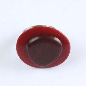 Handmade ring, tagua nut, adjustable ring size, red
