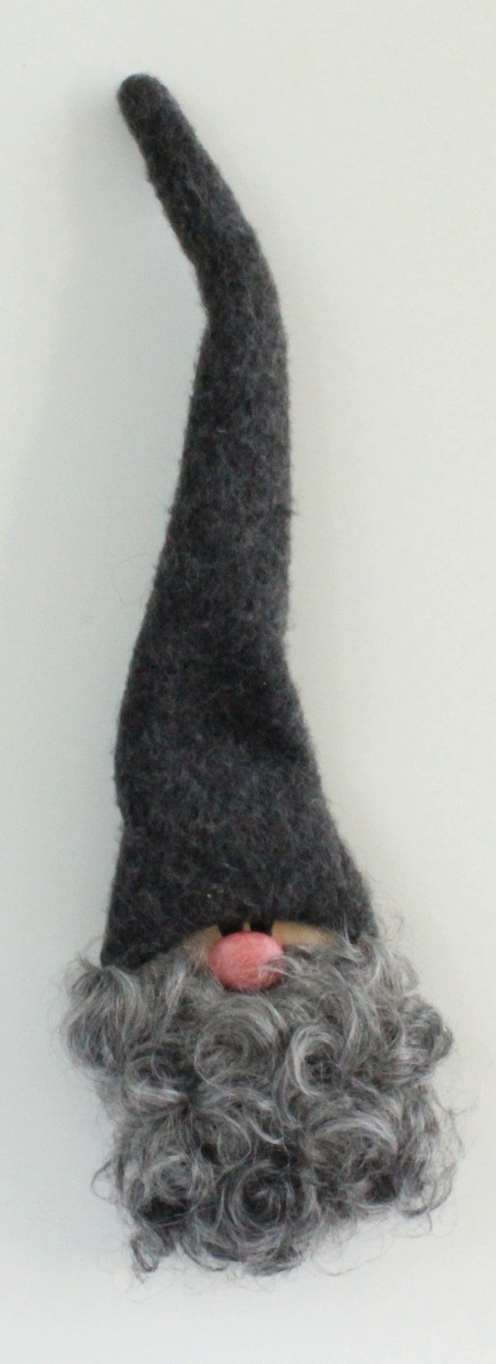 Handmade Santa, magnet, grey cap, grey curly beard